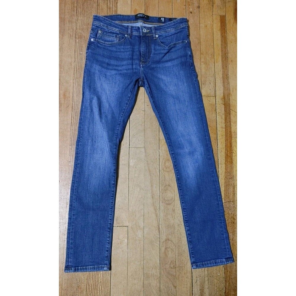 Mens Kenneth Cole Reaction NY BCI Slim Fit Stretch Denim Blue Jeans 30 X 29 - Picture 2 of 9